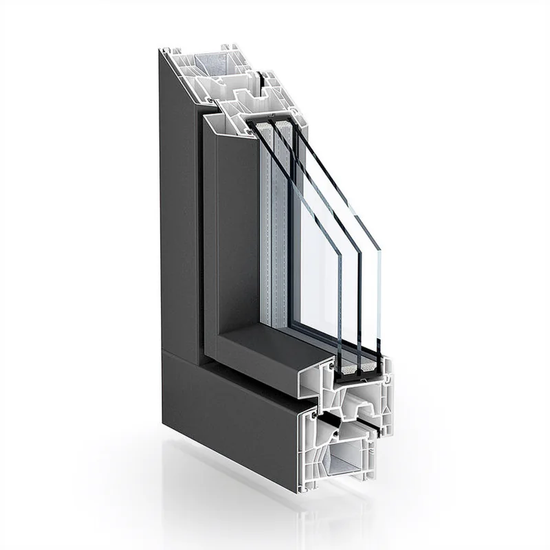 Corner section of the PVC AluClip Pro profile