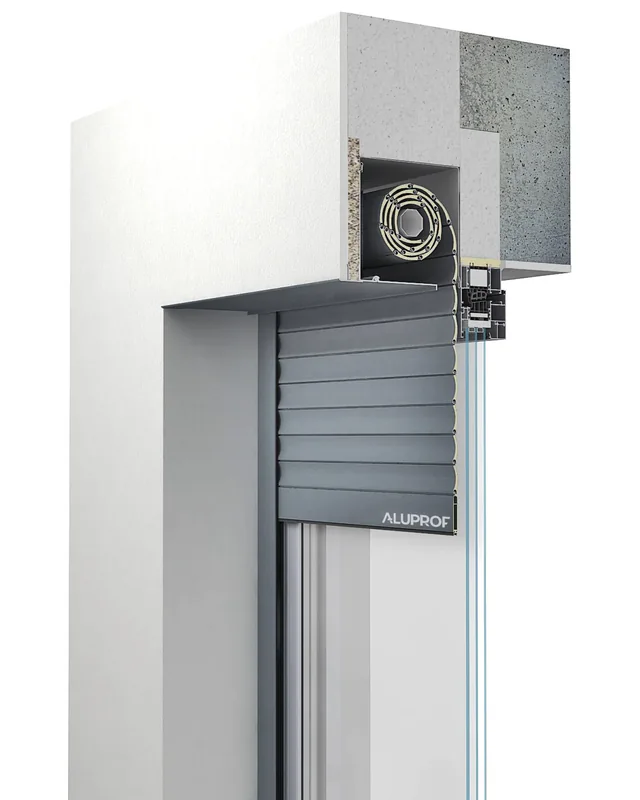 Corner section of the «Monoblocco» roller shutters profile