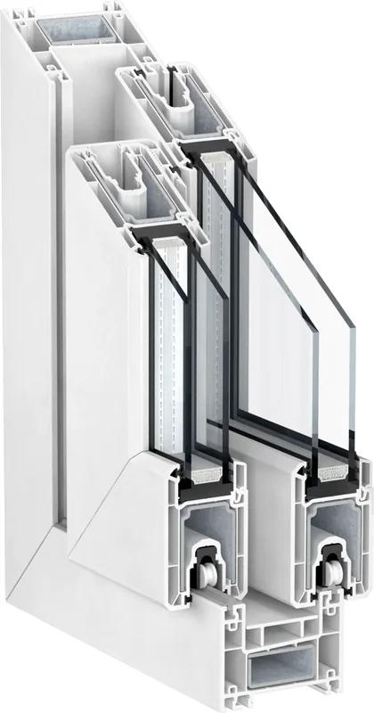 Corner section of the Kömmerling PremiLine profile