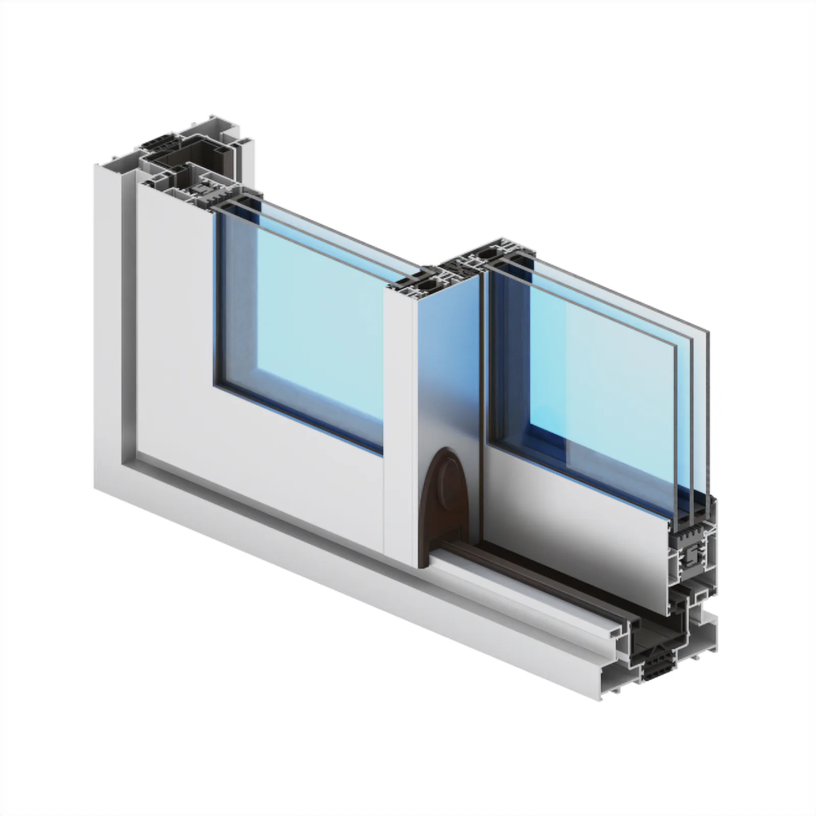 Corner section of the Aliplast Visoglide Plus profile