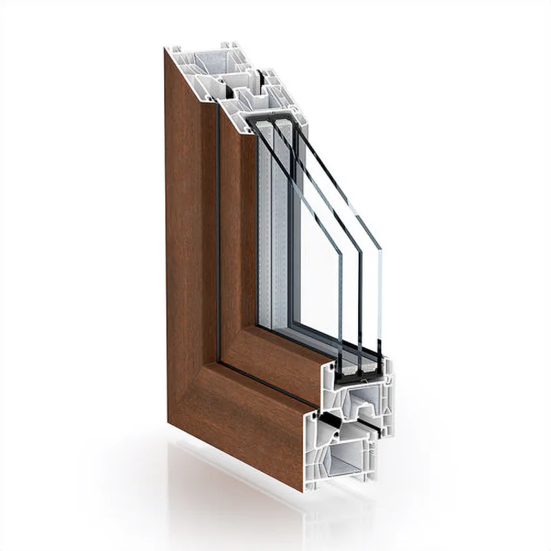 Corner section of the Kömmerling 76 MD profile